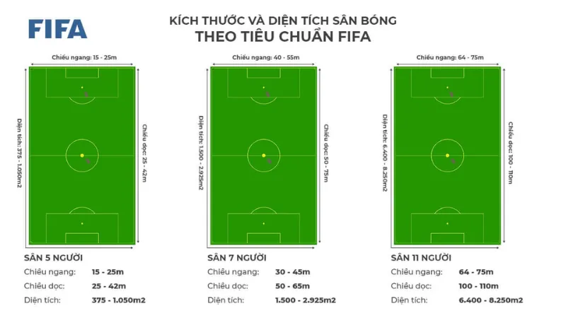 Chuẩn hóa luật kích thước sân thi đấu Mini theo cấp độ